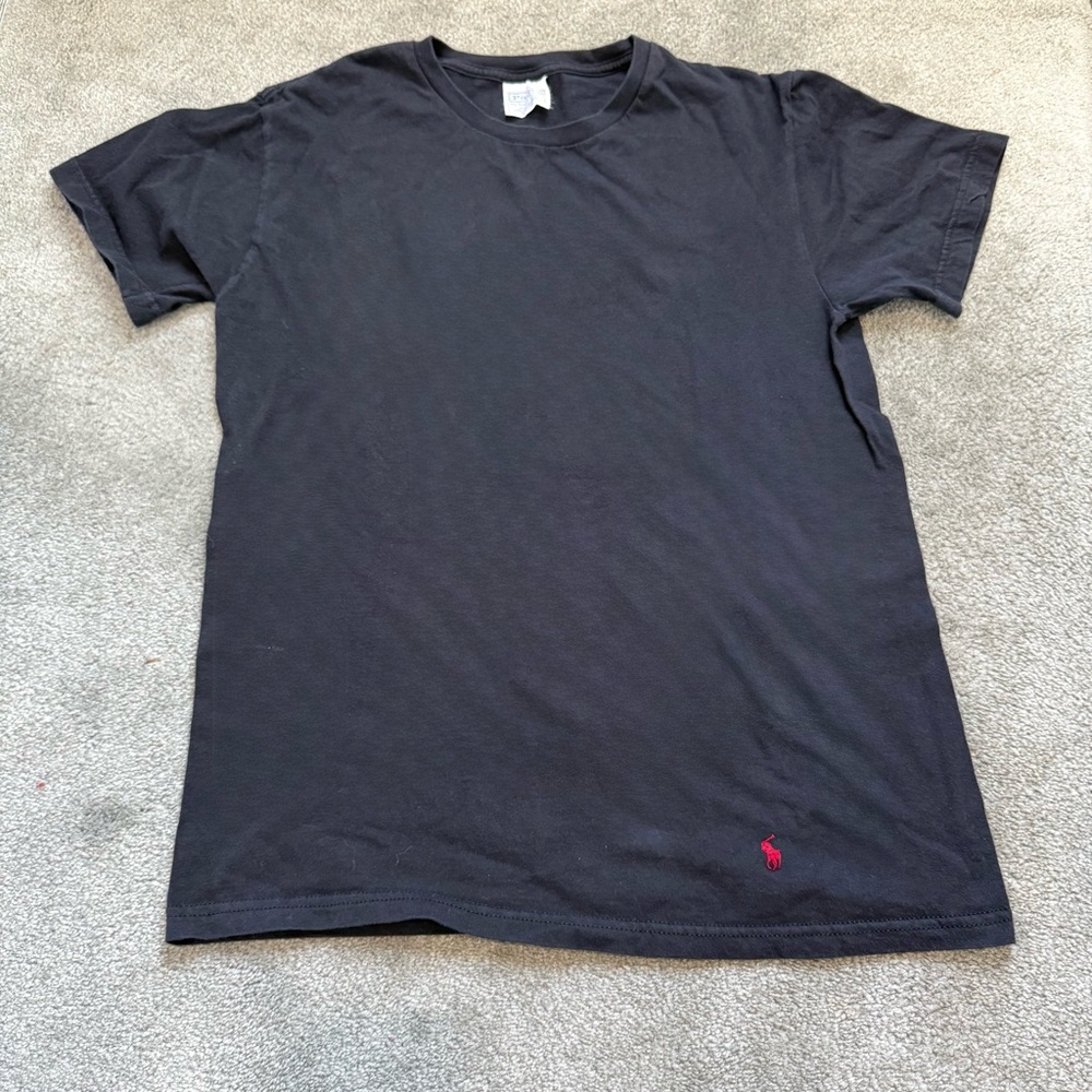 Polo by Ralph Lauren Men's T-Shirt Black Short Sleeve Crewneck w/ Red Pony Logo